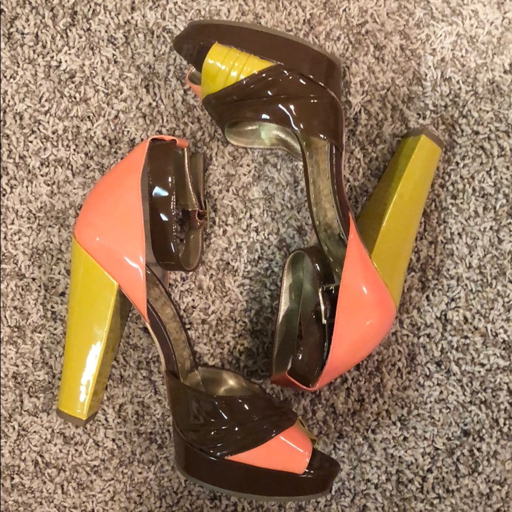 BCBGirls platform color block heels. Never worn